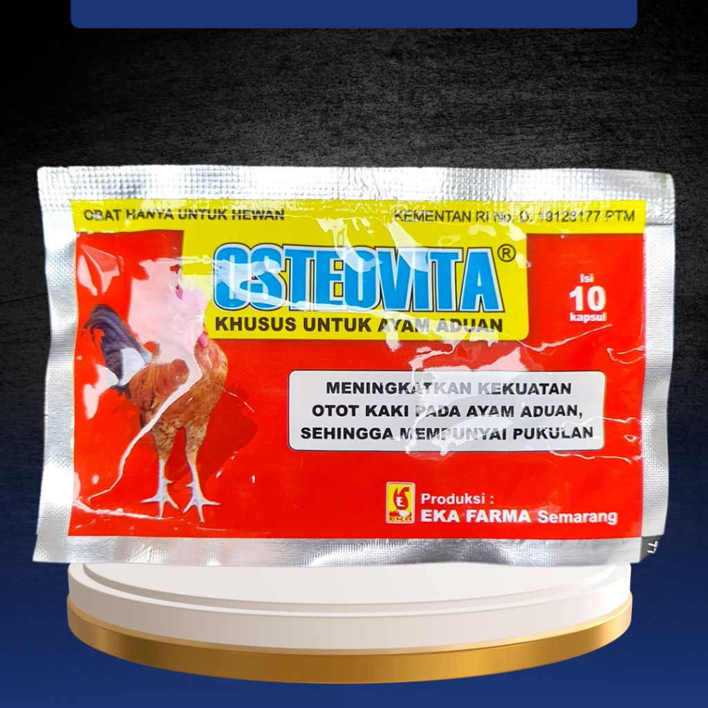 OSTEOVITA KAPSUL ISI 10 KAPSUL - Vitamin, Penguat Otot Kaki, Tahan Pukulan Pada Ayam by EKA FARMA.
