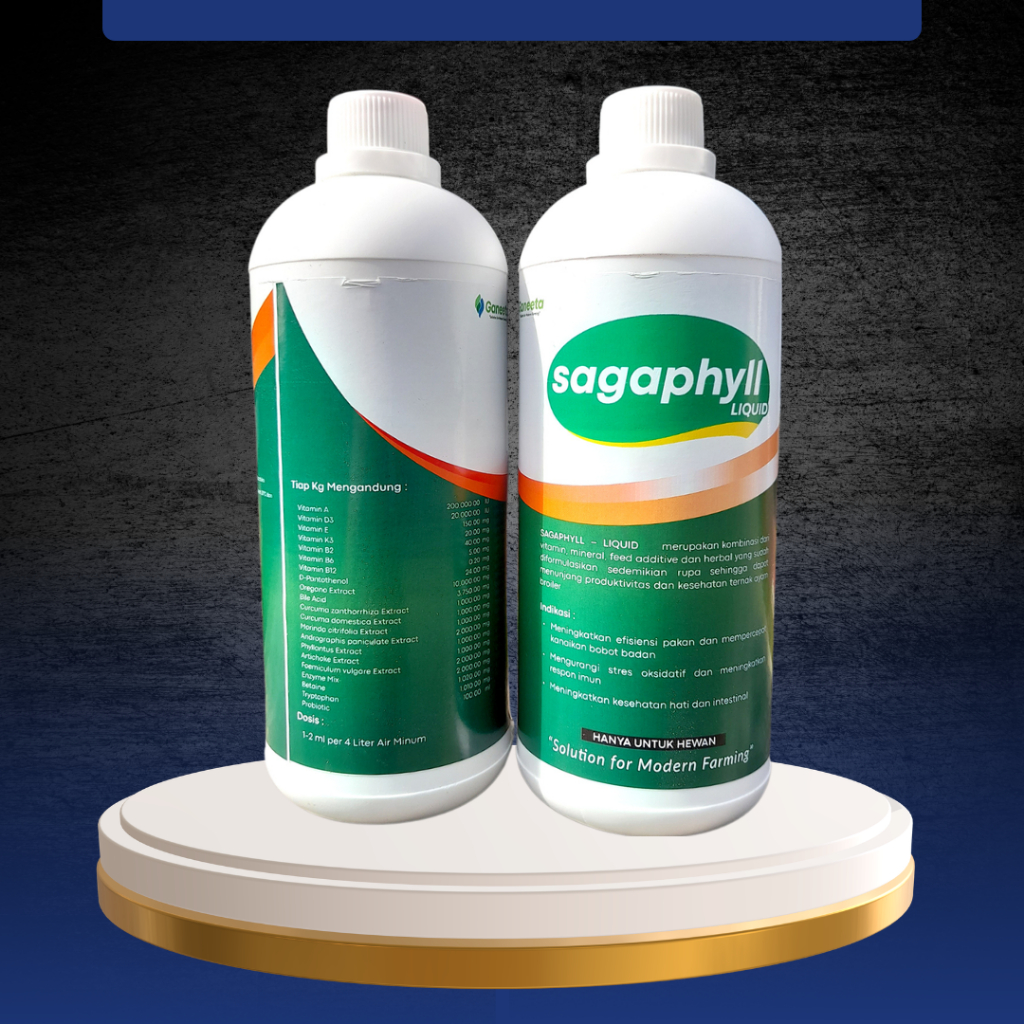 SAGAPHYLL BRO LIQUID 1 LITER - Meningkatkan Efisiensi Pakan Dan Kesehatan Hati Dan Mengurangi Stres