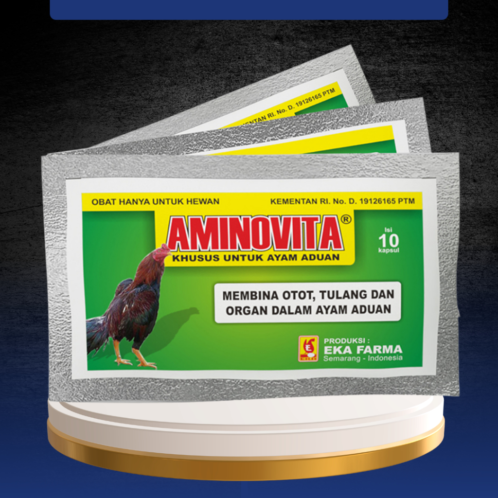 AMINOVITA 10 KAPSUL -  Cocok Untuk Penguat Otot Tulang Ayam Petarung by EKA FARMA.