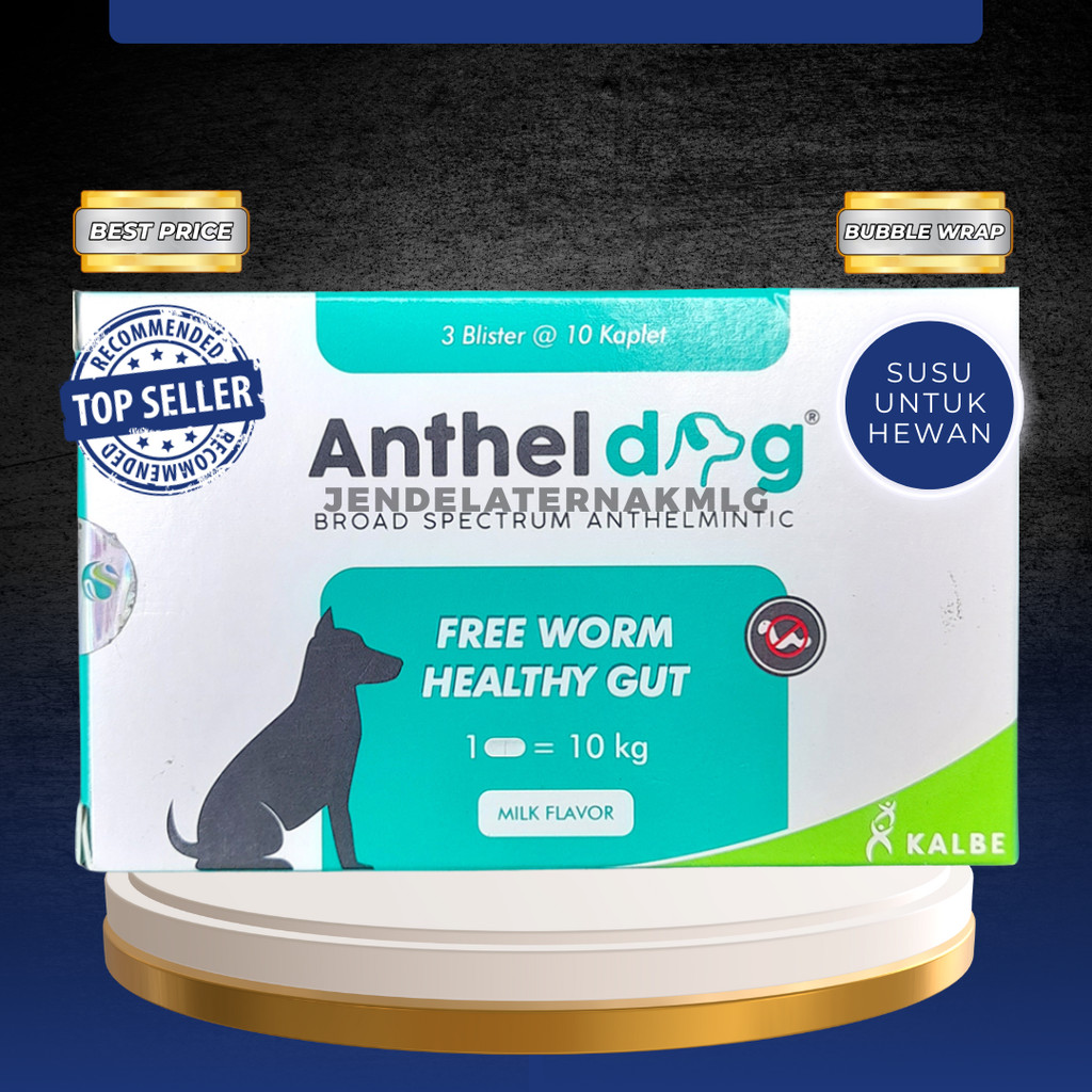 ANTHEL DOG 1 BOX (30 TABLET) - Untuk Masalah Cacing Pada Doggy Anjing By Kalbe