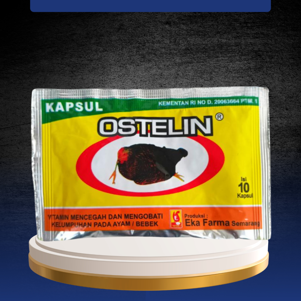 OSTELIN 10 KAPSUL BY EKA FARMA -  Vitamin Untuk Masalah Lumpuh Pada Ayam, Bebek, Burung Dan Unggas.