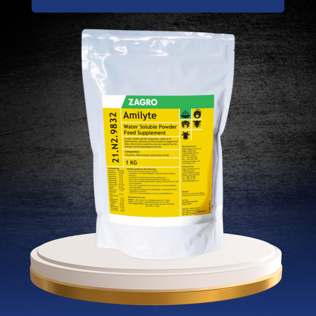 AMILYTE ZAGRO 1 KG - MultiVitamin Dan Suplemen Asam Amino Elektrolit Untuk Ayam Dll.