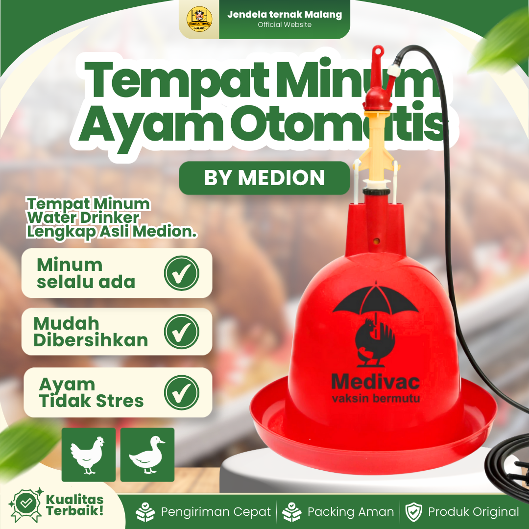 TEMPAT MINUM AYAM OTOMATIS TMAO BY MEDION - Tempat Minum Water Drinker Lengkap Asli.